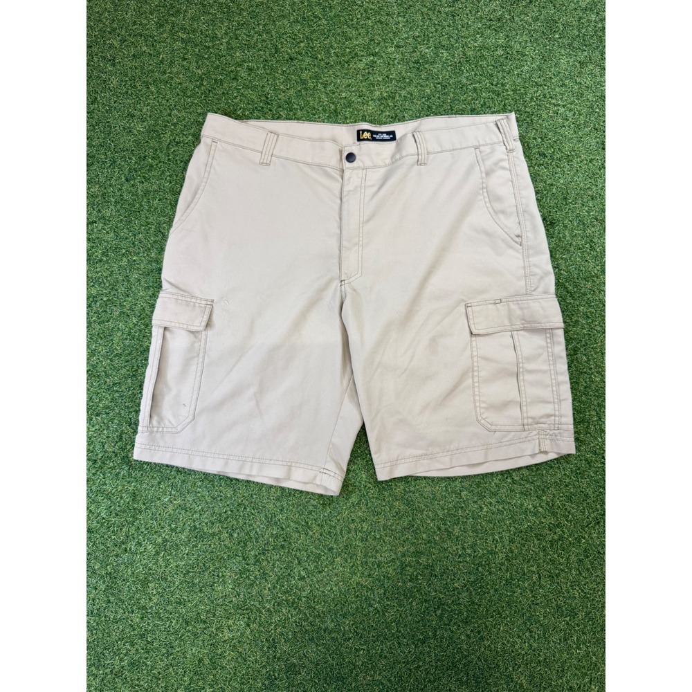 Lee Mens Cargo Shorts Khaki Tan Size 42‎ Polyester Textured Utility 2185164